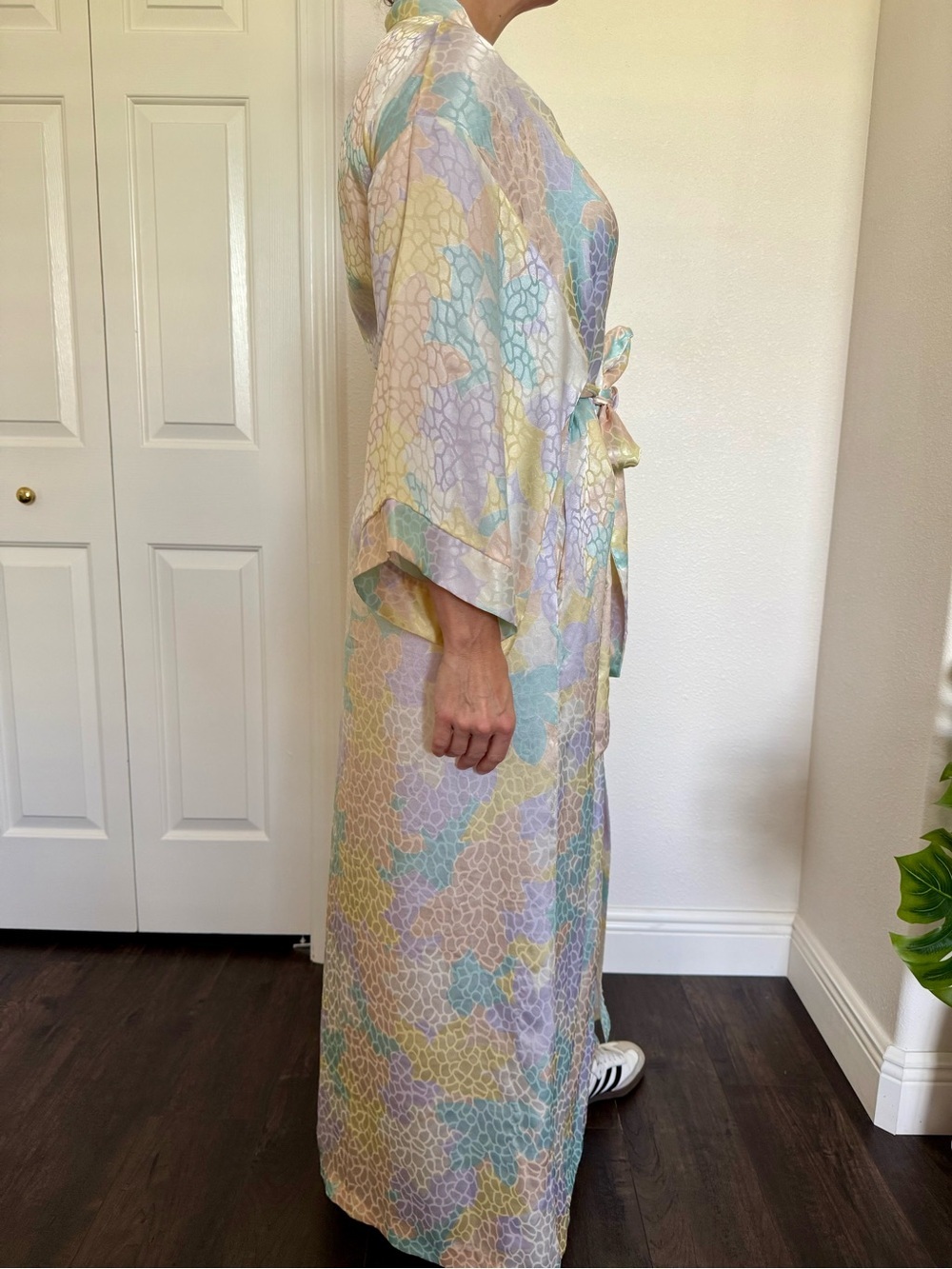 Vintage Georgette Trabolsi Maxi Slip Robe Set Coquette Cottagecore L - Picture 6 of 16